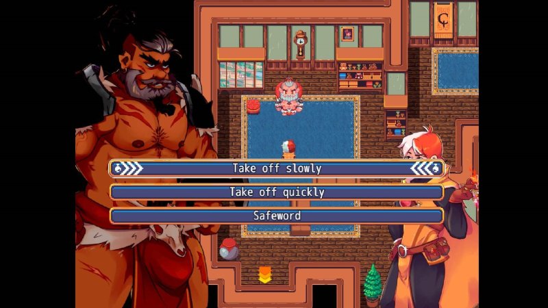 Pantalla de selección de combate en un RPG fantástico de pixel art retro.