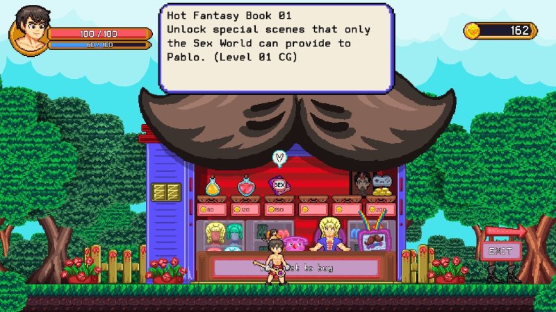 Conversación de misión de pixel art cerca de un poblado.