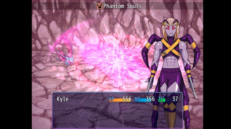 Efectos mágicos de pixel art y personaje furry en un RPG fantástico.