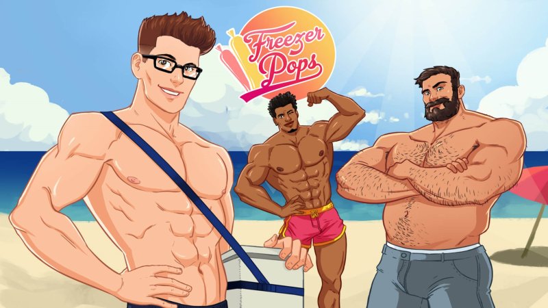 Ilustración promocional de un grupo de personajes masculinos adultos musculosos.
