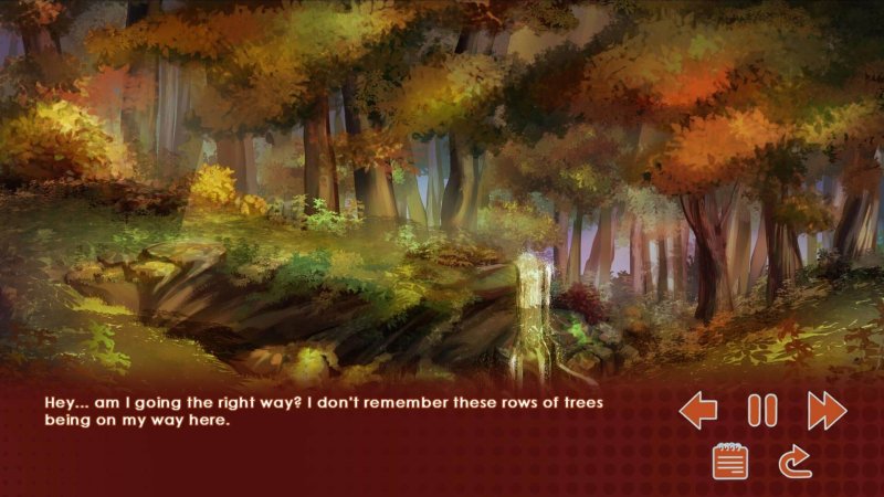 Fondo de bosque pintado para la historia de la novela visual.