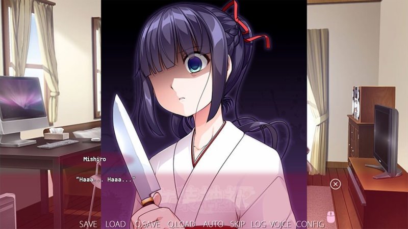 Escena anime interior con un personaje ilustrado de santuario.