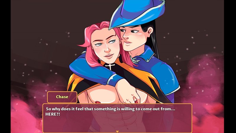 Dos personajes masculinos ilustrados en un primer plano romántico.